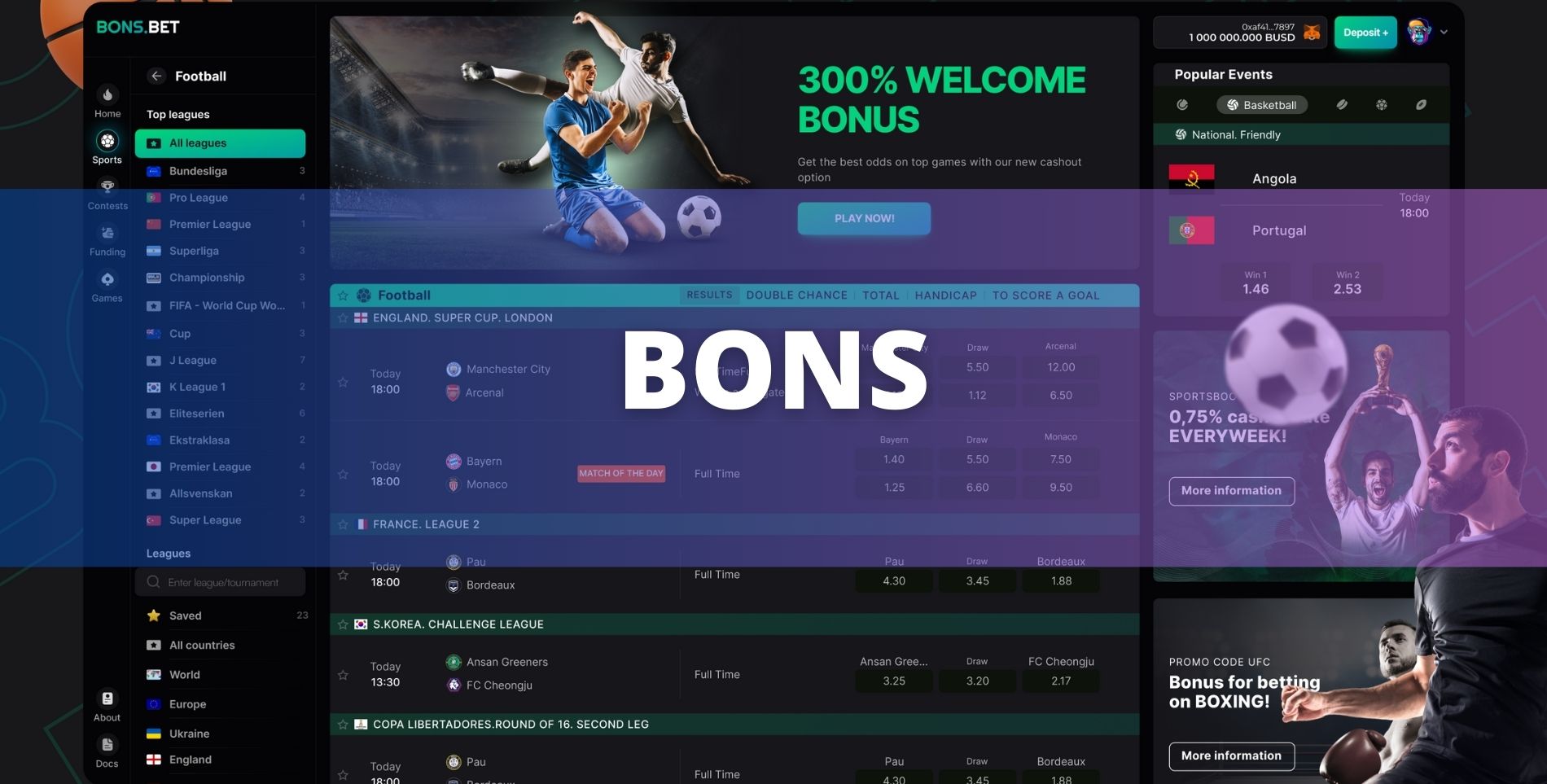 Bons Betting Platform overview