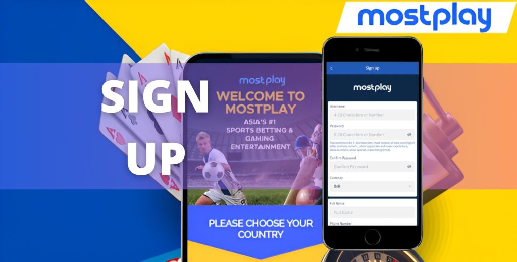 Mostplay Sign Up process instruction